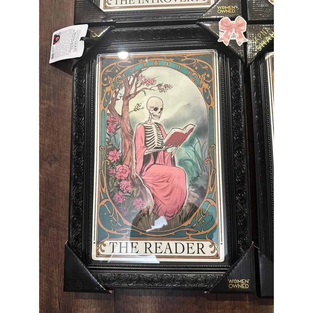 Viral Sapna Shah Skeleton Tarot Framed Wall Art, Set of 4